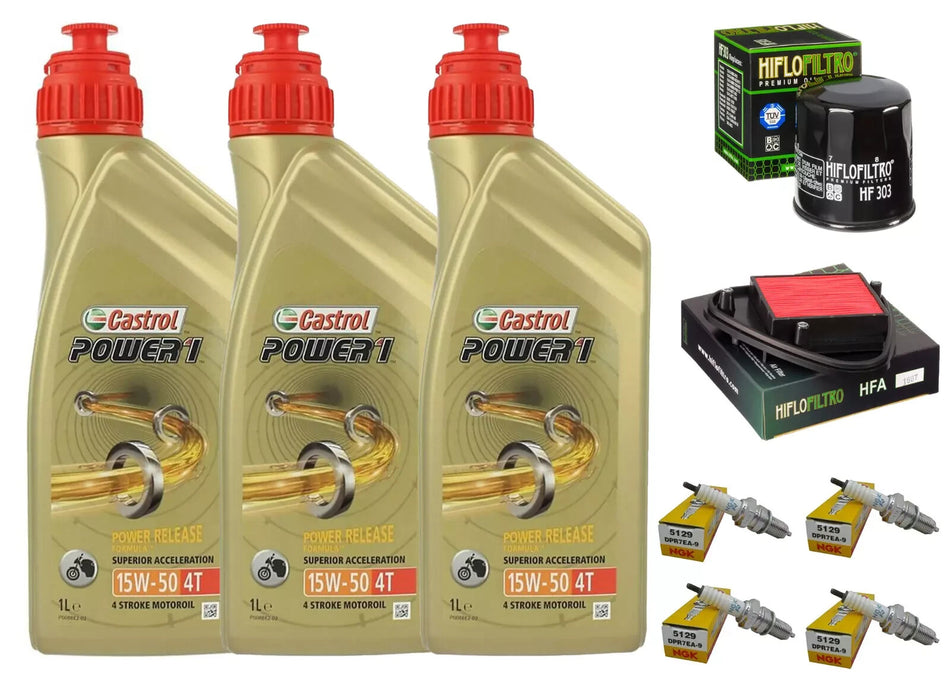 HONDA VT C SHADOW 600 KIT/TAGLIANDO CASTROL 15W50 FILTRO OLIO ARIA CANDELE