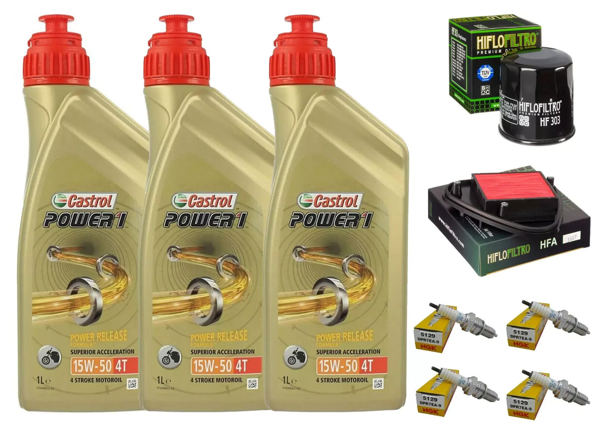 HONDA VT C SHADOW 600 KIT/TAGLIANDO CASTROL 15W50 FILTRO OLIO ARIA CANDELE