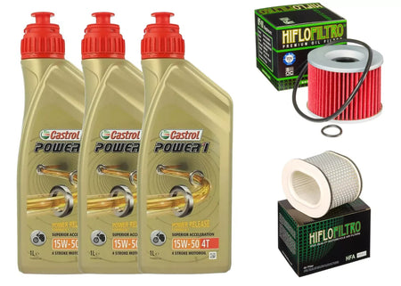 KIT/TAGLIANDO YAMAHA FZR 1000 CASTROL 15W50 FILTRO OLIO ARIA