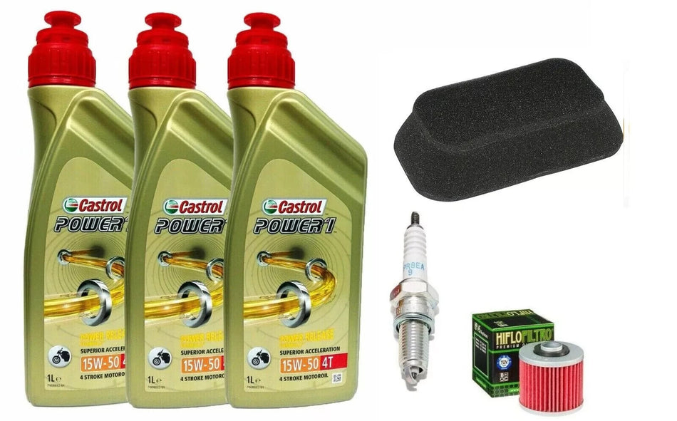 YAMAHA TT 600 1985-1998 TAGLIANDO CASTROL 15W50 FILTRO ARIA OLIO E CANDELA NGK
