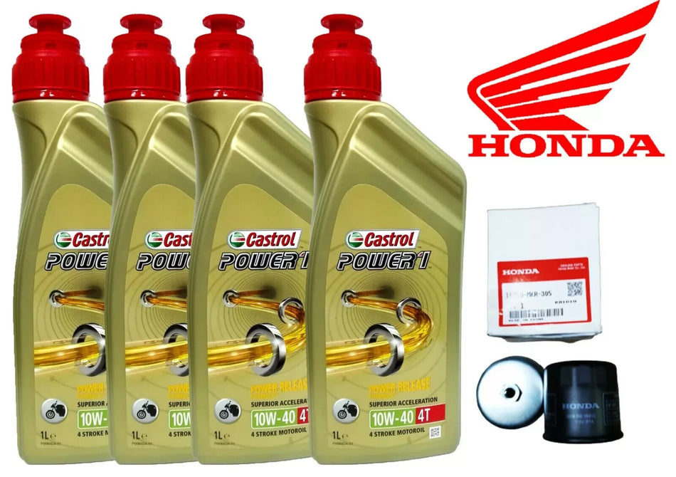 TAGLIANDO HONDA CB F HORNET S 600 2003 2004 CASTROL 10W40 filtro olio con chiave