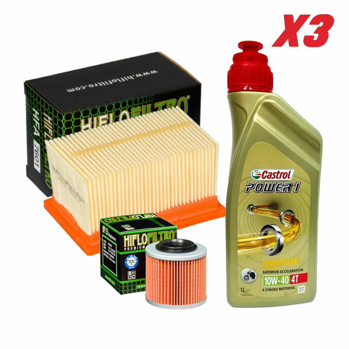 Kit tagliando Castrol Power 1 10W40 filtro olio aria BMW F / G 650 GS / Dakar