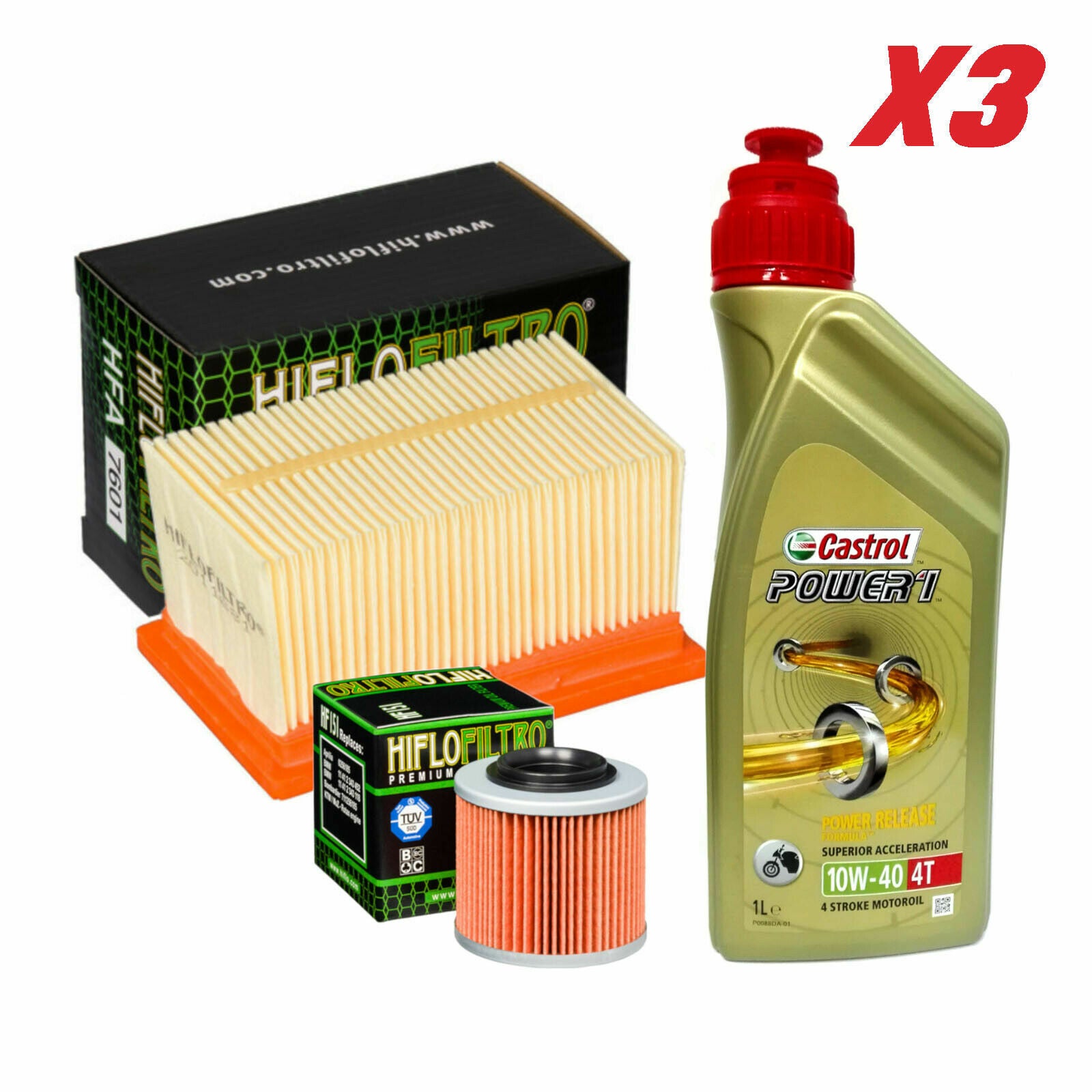 Kit tagliando Castrol Power 1 10W40 filtro olio aria BMW F / G 650 GS / Dakar
