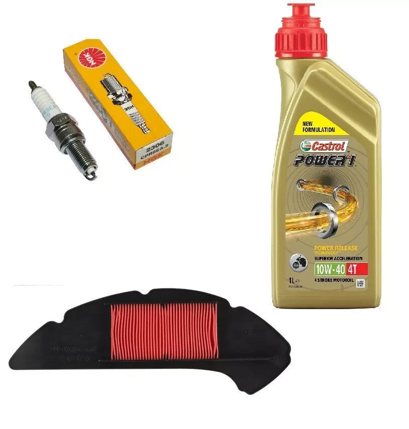 TAGLIANDO YAMAHA X-MAX 125 TECHMAX 2021 CASTROL 10W40 FILTRO ARIA CANDELA NGK