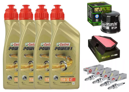 KIT/TAGLIANDO HONDA CBR F 600 CASTROL POWER 1 15W50 FILTRO OLIO ARIA CANDELE