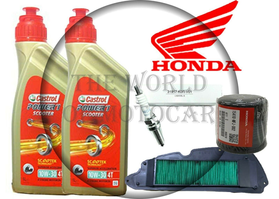 KIT/TAGLIANDO HONDA SH/350 2021 CASTROL 10W30 FILTRO ARIA OLIO CANDELA ORIGINALE