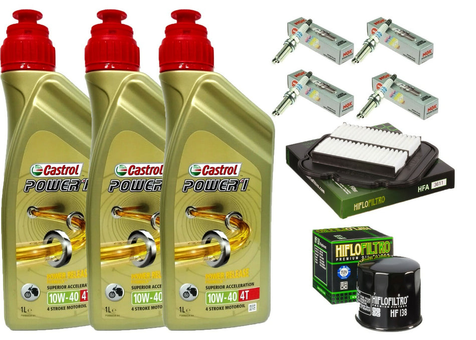 KIT/TAGLIANDO SUZUKI DL650 V-STROM 2021 CASTROL 10W40 FILTRI OLIO ARIA CANDELE