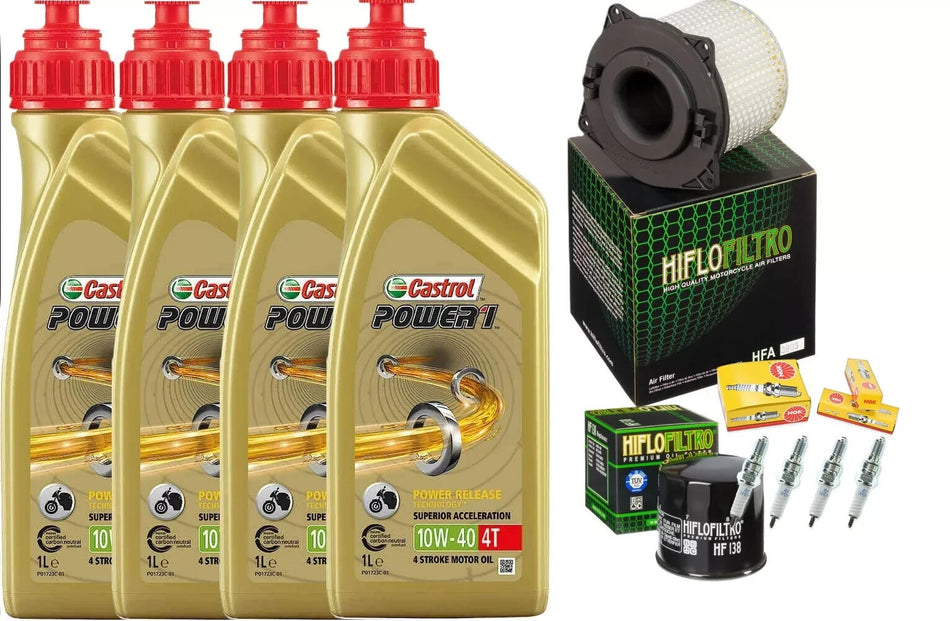 SUZUKI GSX 1100 1988 1996 TAGLIANDO CASTROL POWER  10W40 FILTRO ARIA OLIO CANDEL