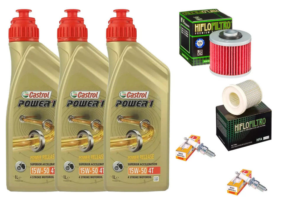 KIT/TAGLIANDO YAMAHA XV 535 VIRAGO 1987 1995 CASTROL 15W50 F. OLIO ARIA CANDELE