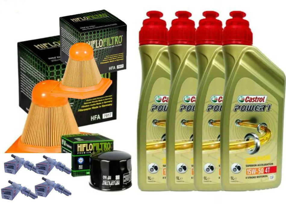 KIT TAGLIANDO CASTROL POWER 1 15W50 FILTRO OLIO ARIA CANDELE BMW K 1300 S SPORT