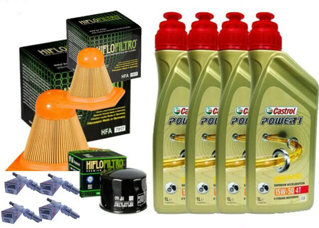 KIT TAGLIANDO CASTROL POWER 1 15W50 FILTRO OLIO ARIA CANDELE BMW K 1300 S SPORT