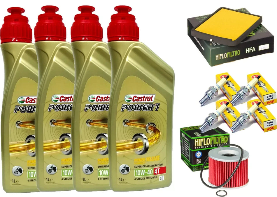 KIT/TAGLIANDO KAWASAKI ZX/750 1990 CASTROL 10W40 FILTRO OLIO ARIA CANDELE