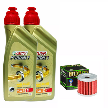 KIT TAGLIANDO OLIO CASTROL POWER 1 15W50 FILTRO OLIO SUZUKI GSX R 125 2017/2024