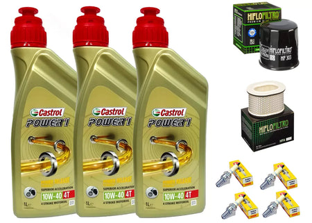 KIT/TAGLIANDO YAMAHA FZR 600 R 3L CASTROL POWER 1 10W40 FILTRO OLIO ARIA CANDELE