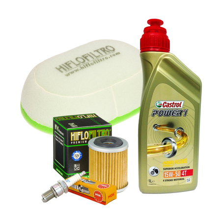 Kit tagliando Yamaha XT/TT/350 Castrol Power 15W50 filtro olio aria candela MOTO