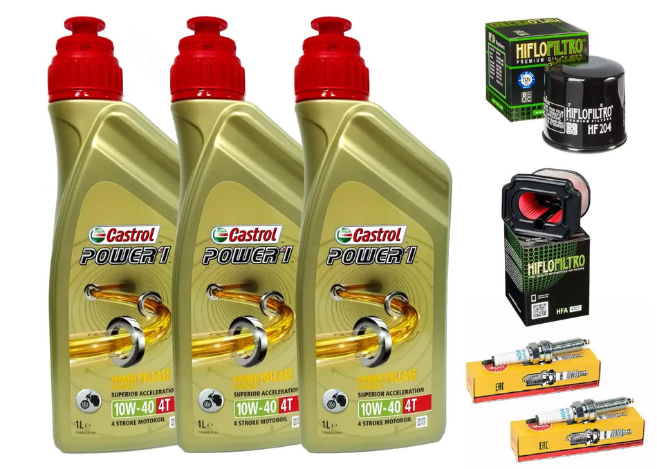 KIT/TAGLIANDO YAMAHA MT-07 ABS 2014/2016 CASTROL 10W40 FILTRO OLIO ARIA CANDELE