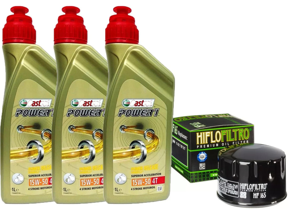 KIT/TAGLIANDO CASTROL POWER 1 15W50/FILTRO OLIO X MOTO BMW F/800 ST TOURING 2012