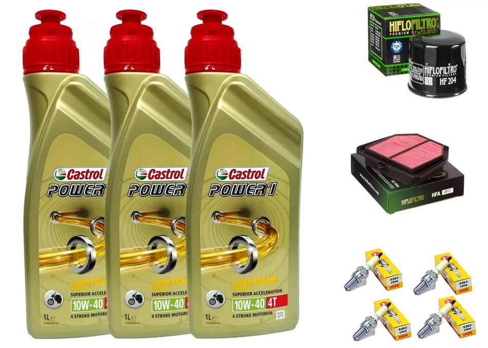 TAGLIANDO YAMAHA FZ8 800 FAZER 2010 2013 CASTROL 10W40 FILTRI OLIO ARIA CANDELE