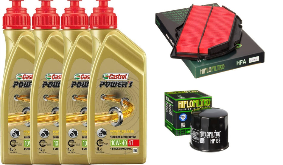 SUZUKI GSX-R600 2001 2003 TAGLIANDO CASTROL 10W40 FILTRO ARIA OLIO HIFLO