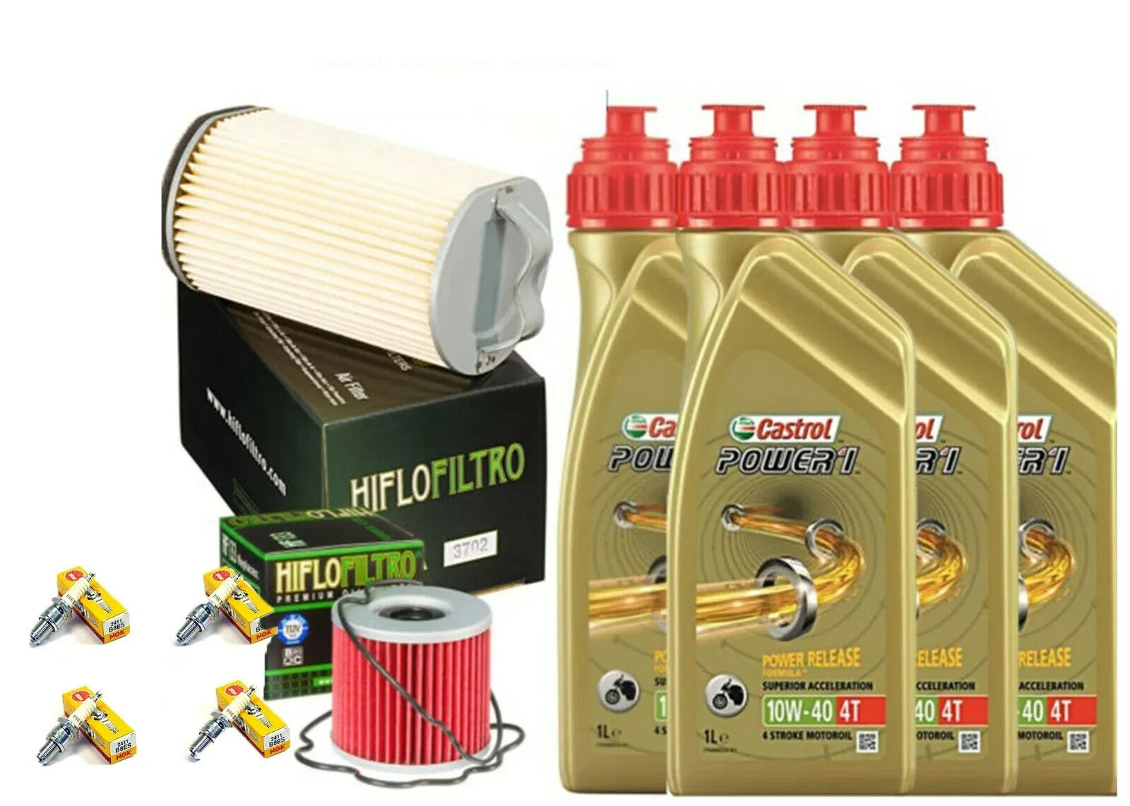 KIT TAGLIANDO CASTROL 10W40 FILTRO OLIO ARIA CANDELE GSX 750 S/SS 1984/1985