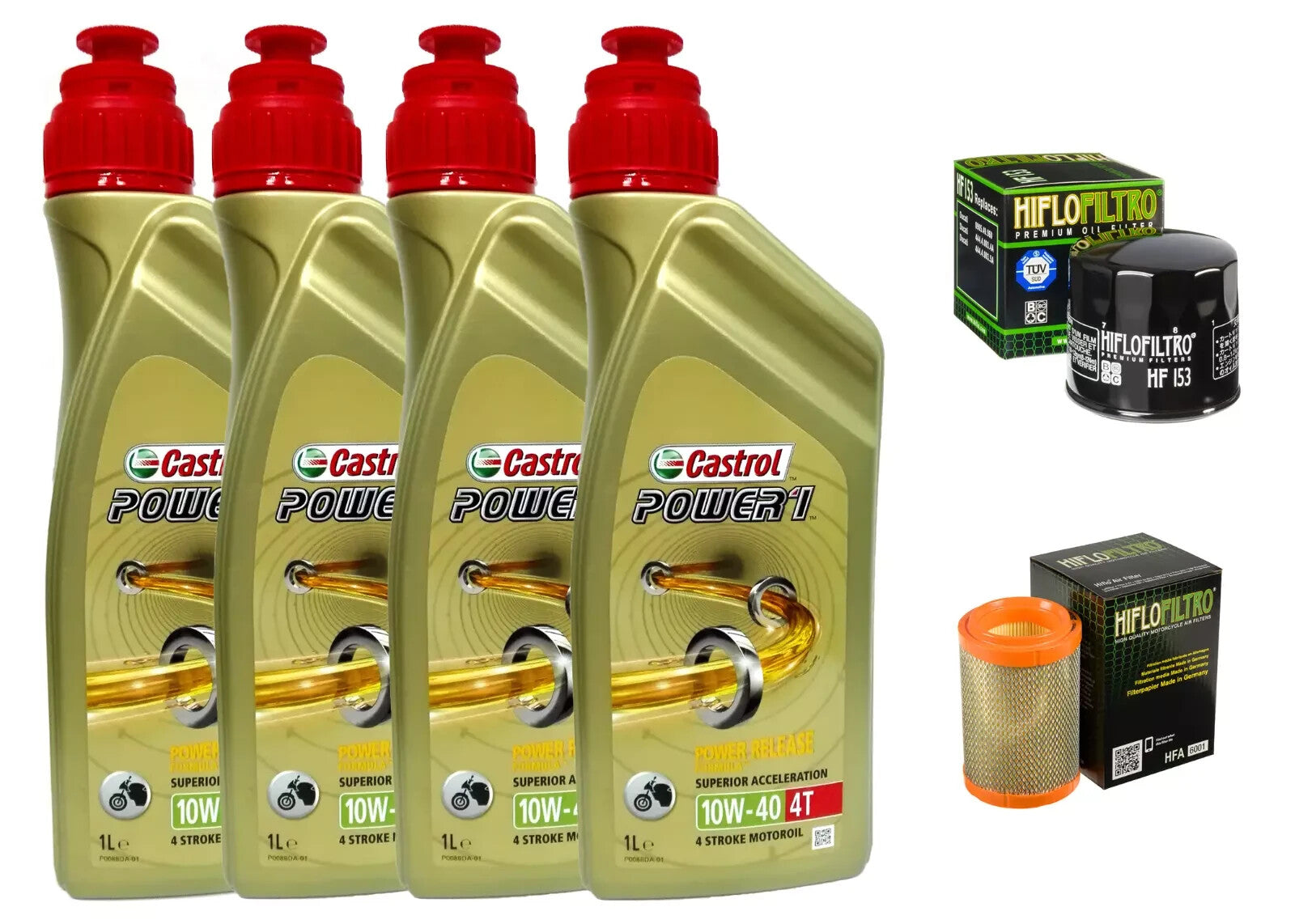 KIT/TAGLIANDO DUCATI MONSTER 1200 2014/17 CASTROL POWER 1 10W40 FILTRO OLIO ARIA