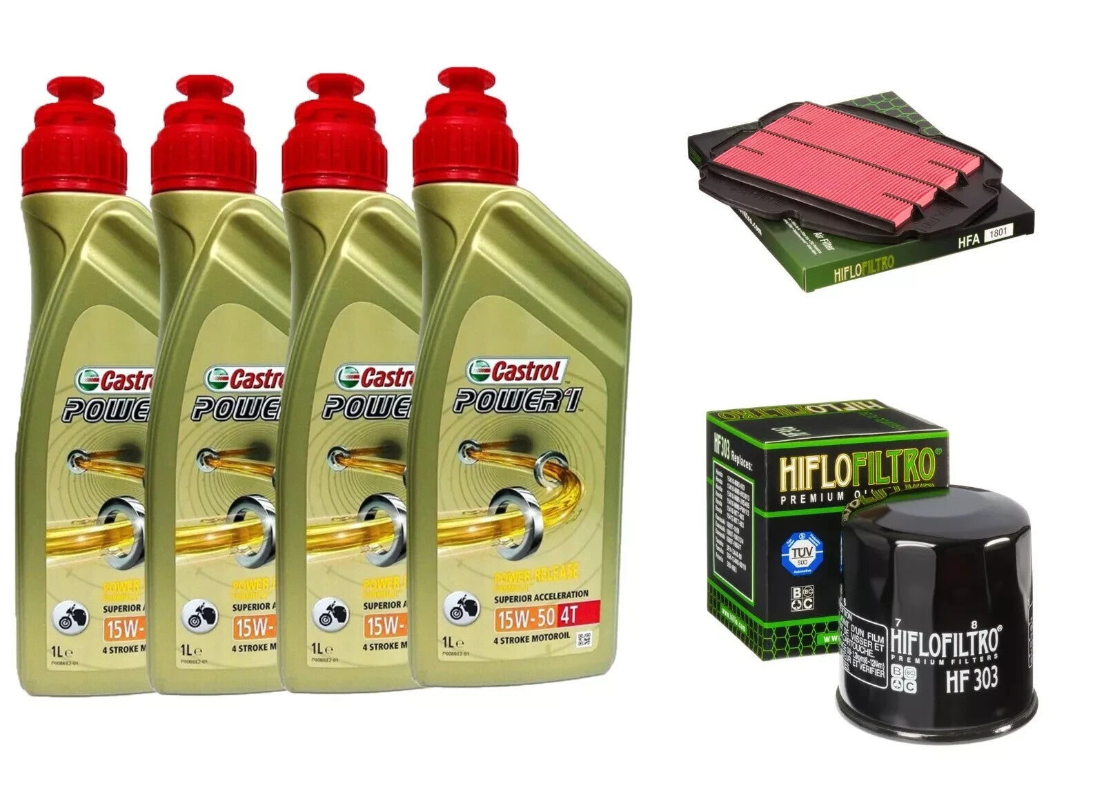 KIT TAGLIANDO CASTROL POWER 1 15W50 FILTRO OLIO ARIA VFR 800 F INTERCEPTOR