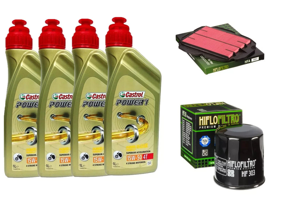 KIT TAGLIANDO CASTROL POWER 1 15W50 FILTRO OLIO ARIA VFR 800 F INTERCEPTOR