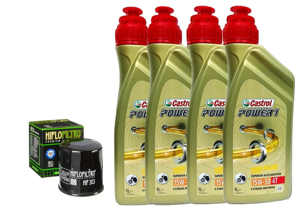 KIT/TAGLIANDO KAWASAKI ZX 636 2003 2004 CASTROL 15W50 FILTRO OLIO