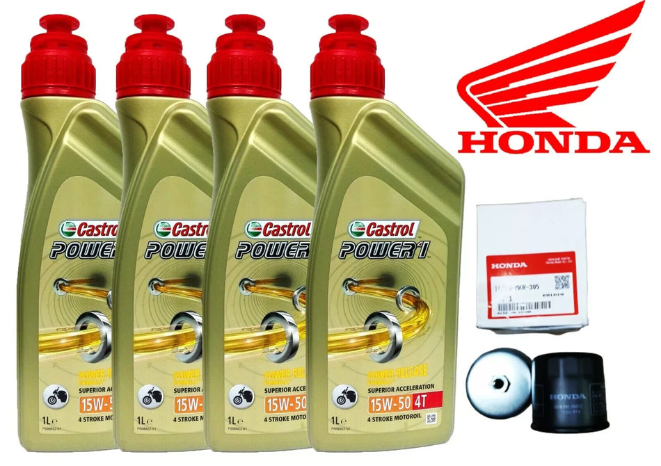 KIT/TAGLIANDO HONDA HORNET 600 2003 2006 CASTROL 15W50 FILTRO OLIO + CHIAVE