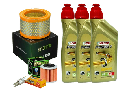 KIT TAGLIANDO APRILIA PEGASO 650 3 CUBE IE CASTROL 10w40  FILTRO OLIO ARIA CAN