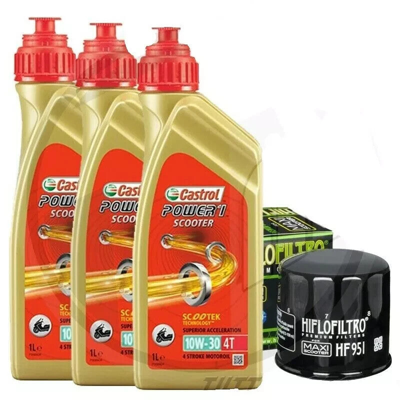TAGLIANDO OLIO CASTROL SCOOTER 10W30 FILTRO HONDA SW-T 400 SWT 2009 2010 2011