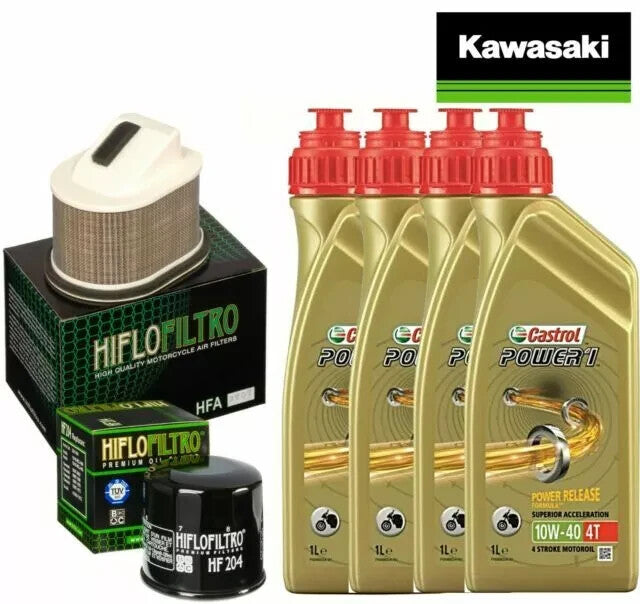 KIT/TAGLIANDO KAWASAKI Z/750/R 2011/2012 CASTROL POWER 1 10W40 FILTRO OLIO ARIA
