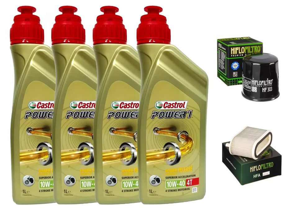 KIT/TAGLIANDO YAMAHA V-MAX 1200 1996/2007 CASTROL POWER 1 10W40 FILTRO OLIO ARIA