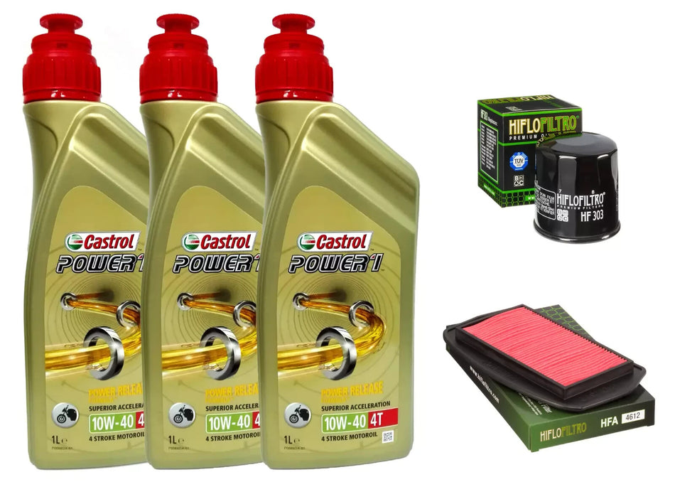 Yamaha FZ6 Fazer S2 600 Kit Tagliando Castrol Power 1 10W40 filtro olio aria