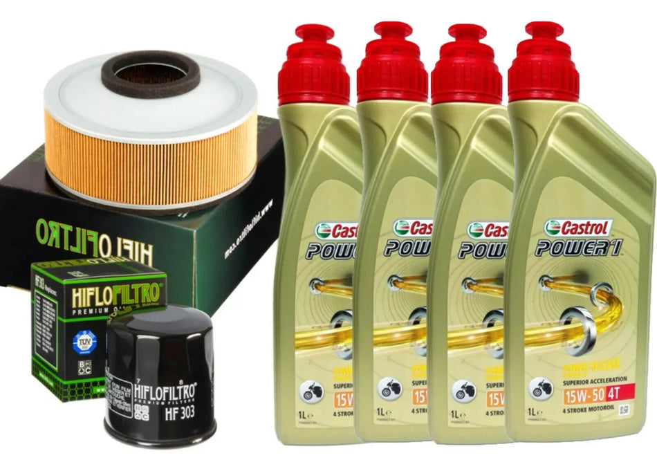 KIT/TAGLIANDO KAWASAKI VN 800 DRIFTER 1999 2000 CASTROL 15W50 FILTRO OLIO ARIA