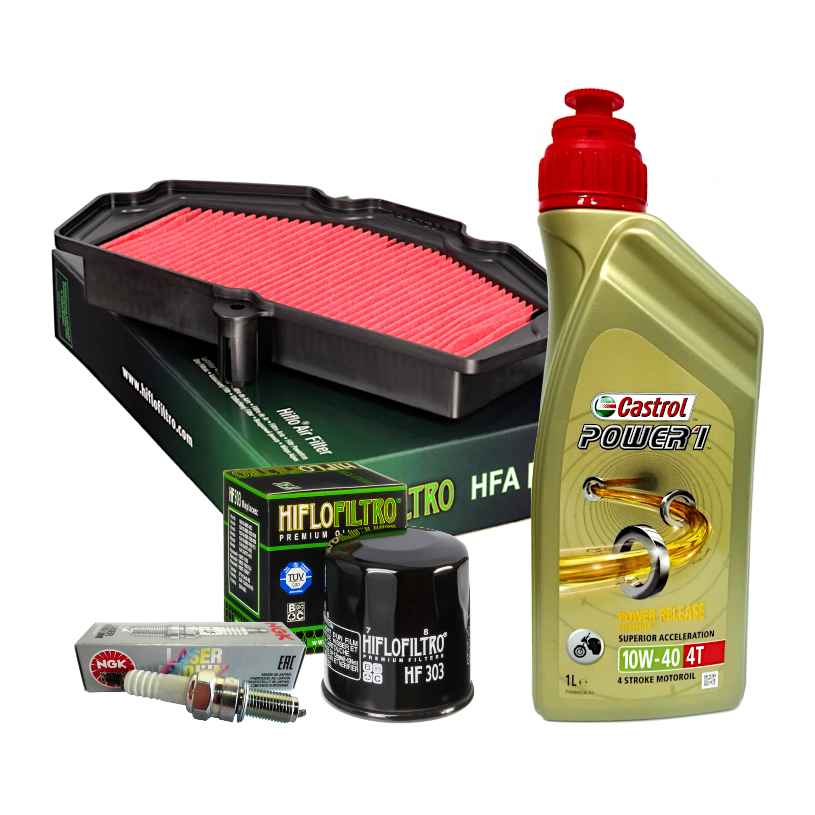 Kit tagliando Castrol 10W40 filtro olio aria candele Vulcan Versys Z 650