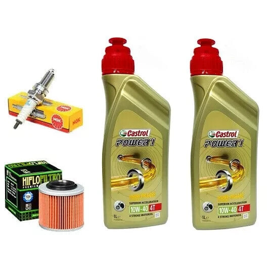 KIT/TAGLIANDO BMW G/650 X COUNTRY 2 LITRI CASTROL 10W40 FILTRO OLIO CANDELA MOTO
