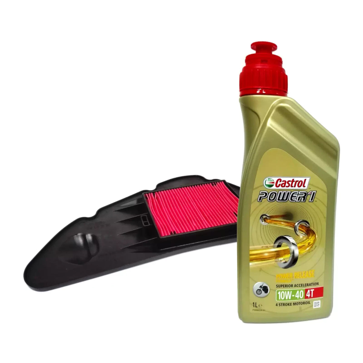 KIT TAGLIANDO 1LT CASTROL POWER 1 10W40 FILTRO ARIA HONDA NSS FORZA 125 ABS 2015