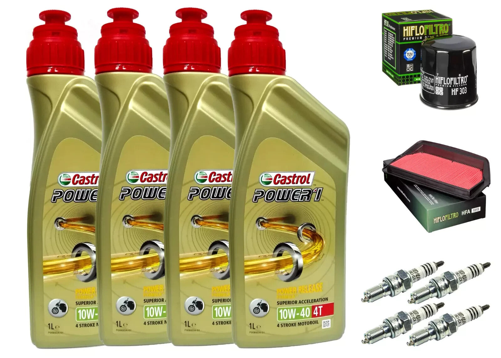 KIT/TAGLIANDO HONDA CBR XX 1100 CASTROL POWER 1 10W40 FILTRO OLIO ARIA CANDELE