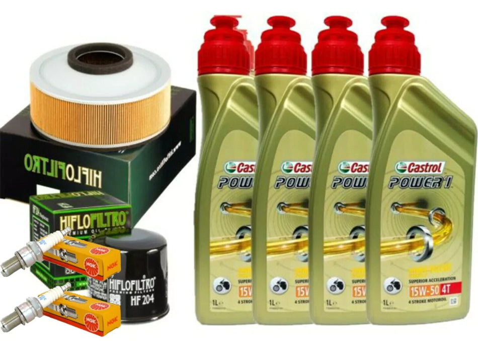 TAGLIANDO KAWASAKI VN 800 VULCAN 2003 2005 CASTROL 15W50 F. OLIO ARIA CANDELE