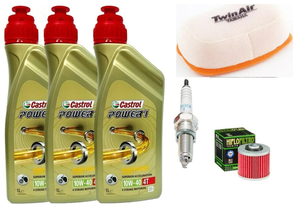 YAMAHA TT 600 1985-1998 TAGLIANDO CASTROL 10W40 FILTRO ARIA OLIO E CANDELA NGK