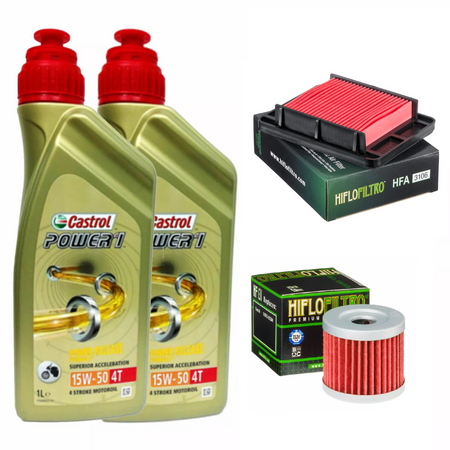 KIT TAGLIANDO CASTROL POWER 1 15W50 FILTRO OLIO ARIA SUZUKI GSX R 125 2017/2024