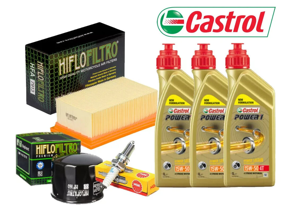 KIT/TAGLIANDO BMW F 800 GS 2012 2016 CASTROL 15W-50 FILTTRI OLIO ARIA CANDELE