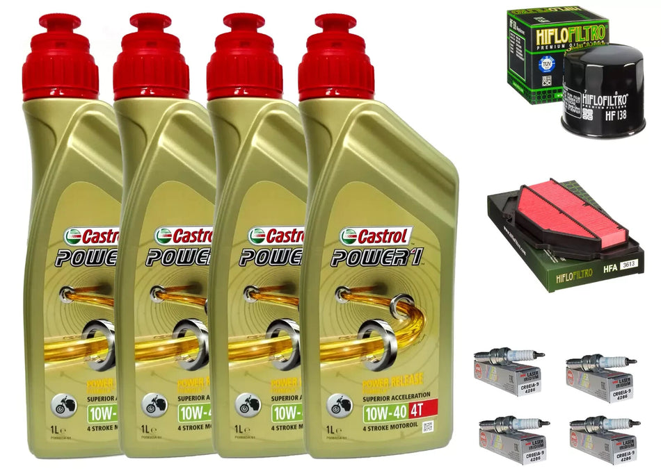 KIT/TAGLIANDO SUZUKI GSR/750 2011/2013 CASTROL 10W40 FILTRO OLIO ARIA CANDELE
