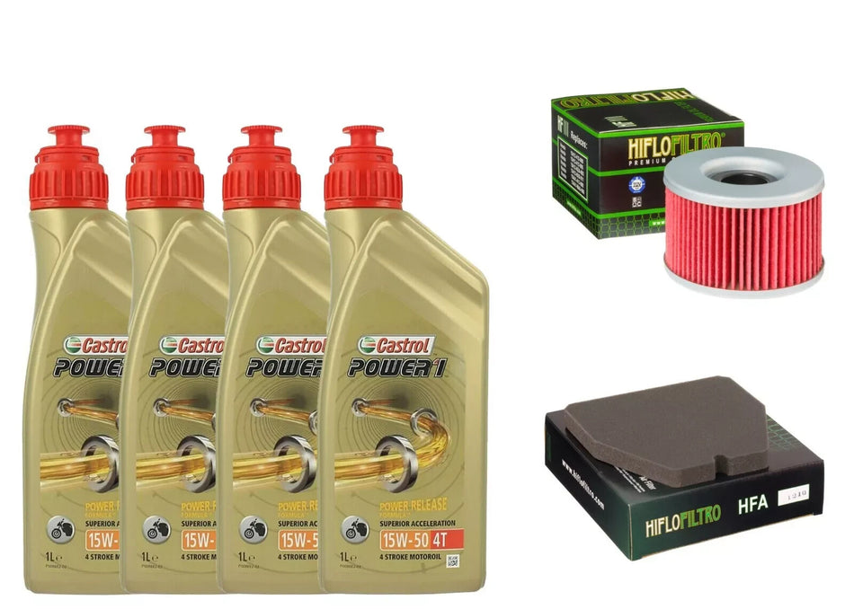 HONDA CB 400 KIT TAGLIANDO CASTROL POWER 1 15W50 FILTRO OLIO ARIA