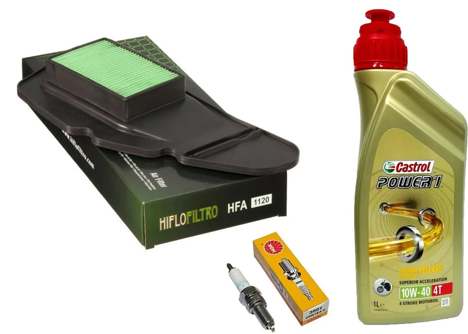 KIT TAGLIANDO HONDA PCX 125 2012/2018 CASTROL 10W40 FILTRO ARIA HIFLO CANDELA