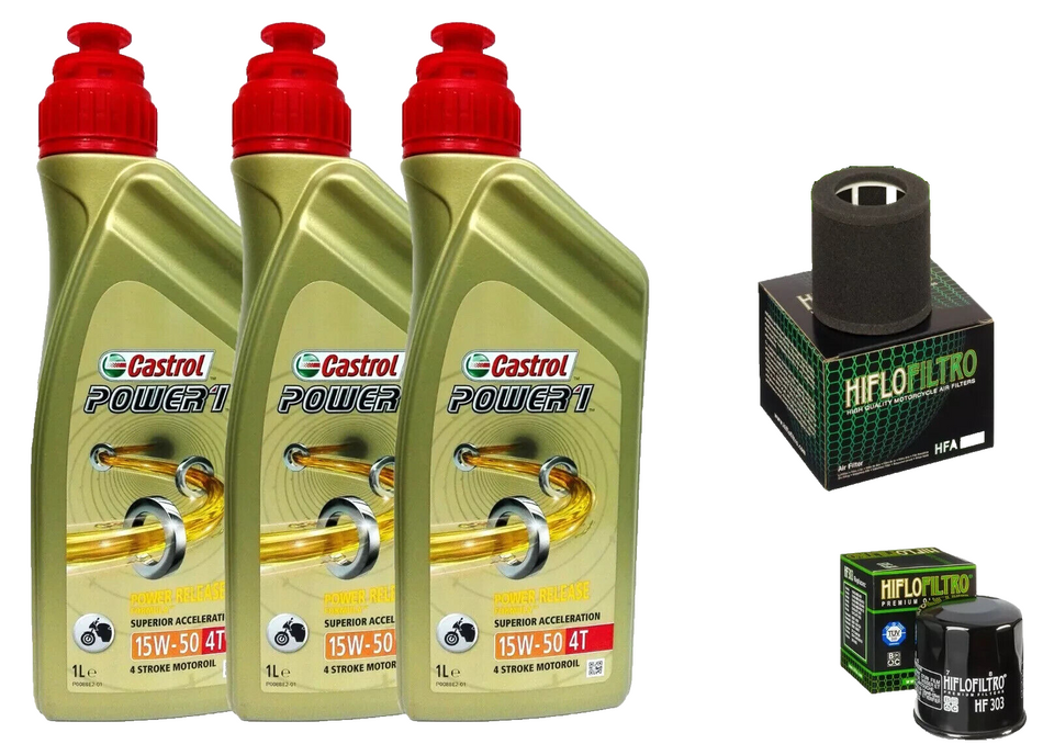 KIT/TAGLIANDO KAWASAKI EN 500 1990 1996 CASTROL 15W50  FILTRO OLIO ARIA