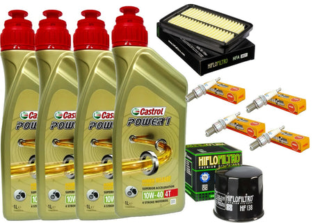 KIT TAGLIANDO SUZUKI GSF BANDIT 650 09/14 CASTROL 10W40 FILTRO OLIO ARIA CANDELE