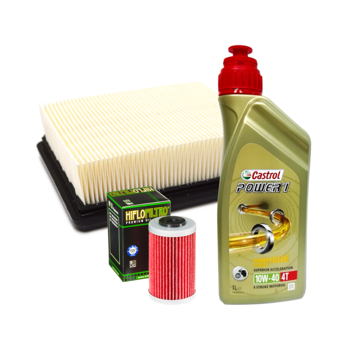 Kit tagliando Castrol Power 1 10W40 filtro olio aria KTM Duke RC 125 200 390
