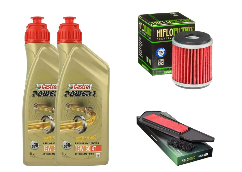KIT/TAGLIANDO Yamaha CZD 300 A X-Max ABS 2019 CASTROL 15W50 FILTRO OLIO ARIA